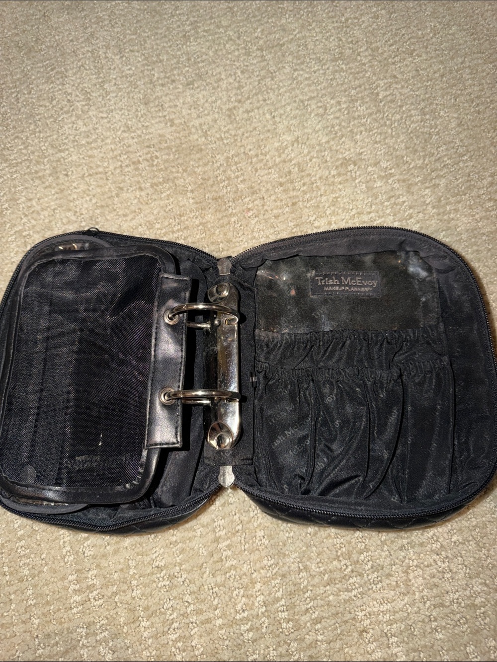 Trish McEvoy Black Travel Toiletry Organizer with Ring Binder